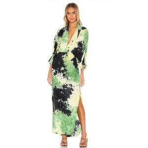S/W/F Dress Spell Midi Tie-Dyed Green/Black Size M